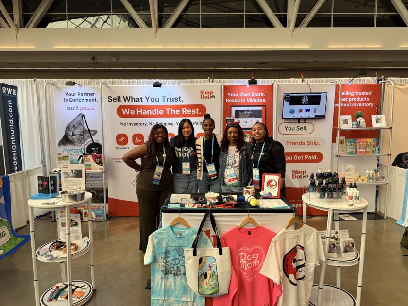 The ShopDot team at their trade-show booth