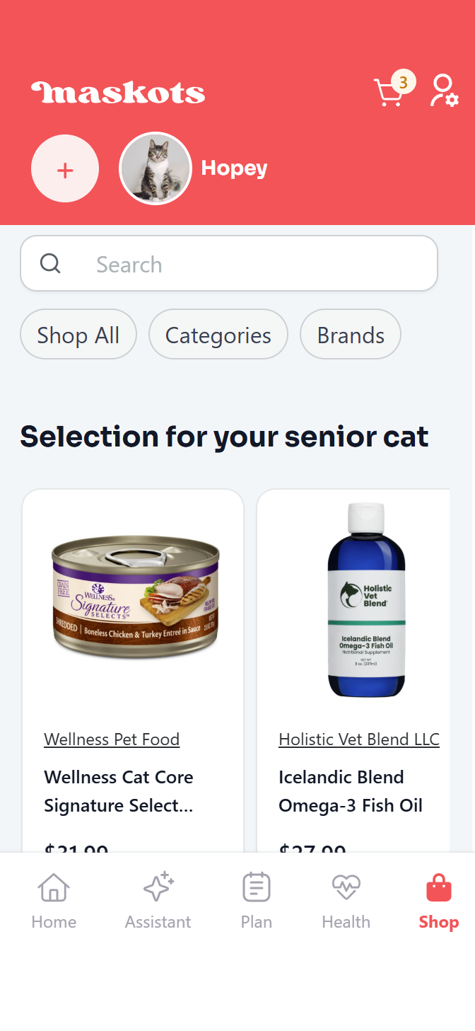 Maskots app — shop personalized pet product picks